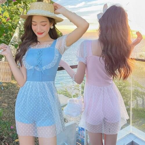 2021 New Women One Piece Swimsuit Sexy Solid Push Up Swimwear Vintage Bathing Suit Korean Style Beach Swimskirt