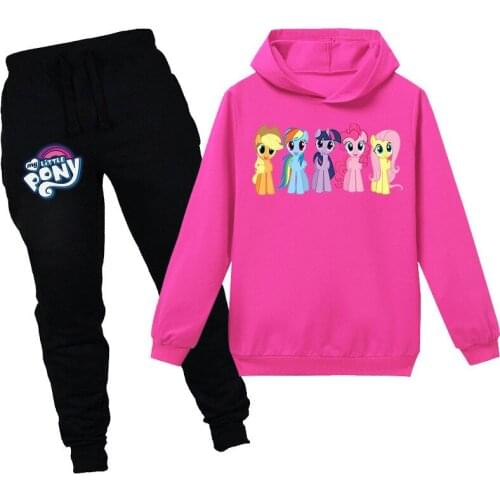 New Childrens My Little Pony Hoodies Kids Sweatshirts Fashion Kids Hooded Sweater Baby Toddler Girls Kids Clothes Casual Suit