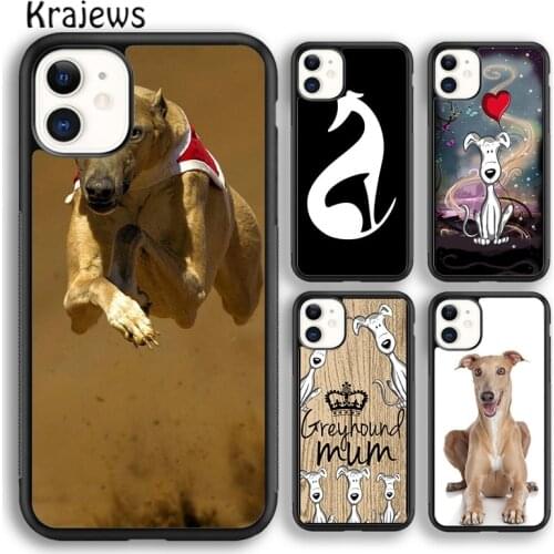 Krajews Awesome Sitting Fawn Greyhound Dog Phone Case For iPhone 5s 6s 7 8 plus X XR XS 11 12 pro max Samsung Galaxy S8 S9 S10
