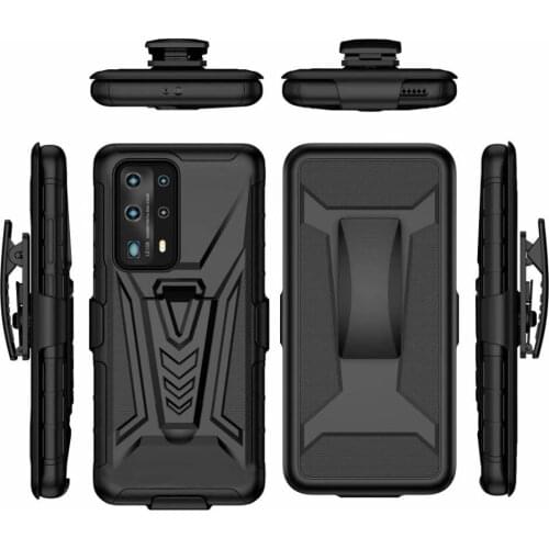 For Huawei P40 Pro Cover UYFRATE Anti Knock Hybrid Belt Clip Holster Kickstand Case For Huawei P40 Pro P40 Lite E Nova 6 SE
