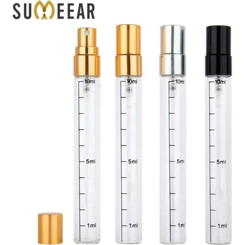 50 Pcs/Lot 10ml Empty Perfume Bottle Aluminum Spray Atomizer Portable Travel Cosmetic Container Scale Bottles