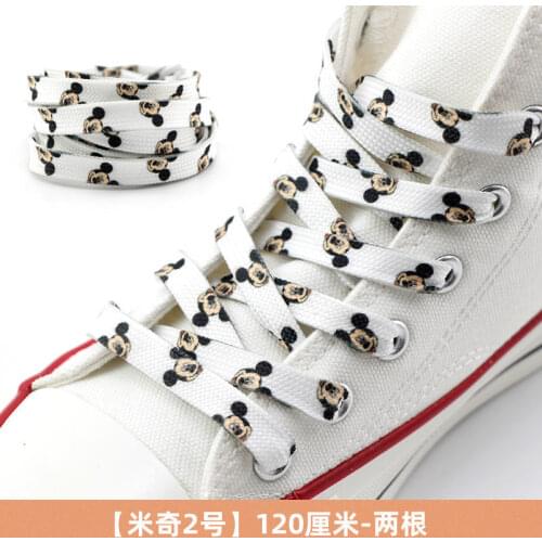 Disney Mickey Mouse cartoon graffiti shoelaces color love high-top low-top shoes Mickey Mouse shoelaces