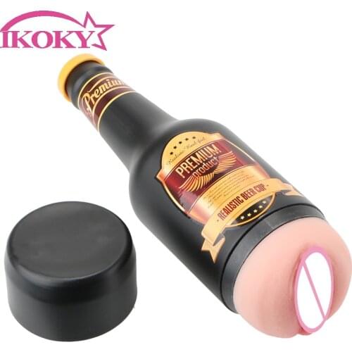 Portable Beer Bottle Soft Ora Pussy Real Vagina Erotic Adult Toy Manual Male Masturbator Sex Toys for Men Gift Sex Toys Machine