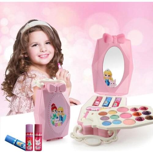 Fairy Tale Design Multi-Layer Makeup Case Cosmetic Set Palette Girls Play Toy
