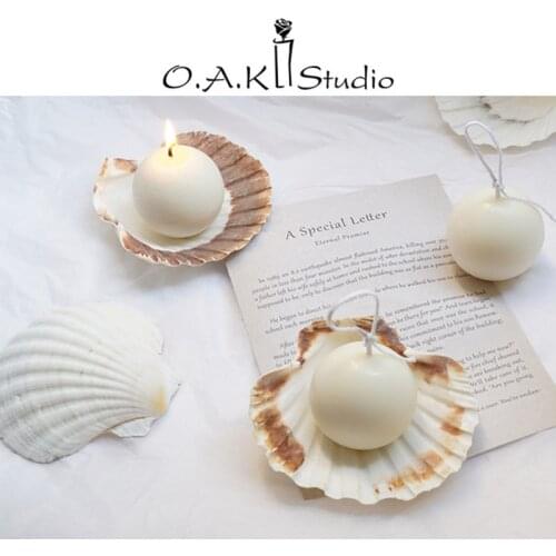 Ins Ball Candles,Shell Candlestick,Photo Props,Nordic Home Furnishings,Banquet Candles,Modern Simple Solid Color Creative Candle