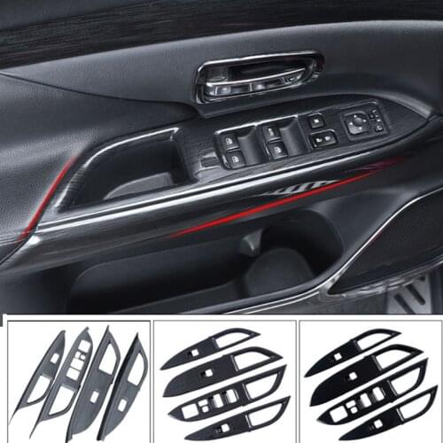 High quality Accessories for Misubishi 2013-2018 Outlander armrest window lift switch ABS panel cover 4pcs Car styling