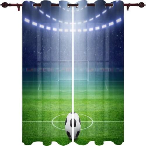 High Quality Home Curtains Football Stadium Lights Living Room Bedroom Kitchen Hotel Decoration Translucent Window Curtains