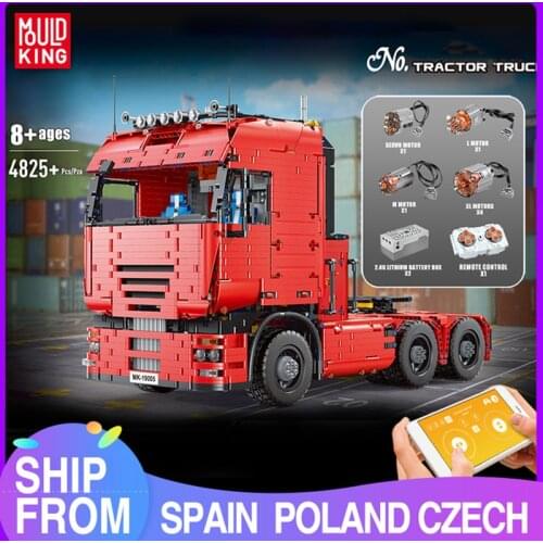 MOULD KING High-Tech Remote Control Truck The Motorized Tractor Truck Building Block Brick Kids Educational Toys Christmas Gifts
