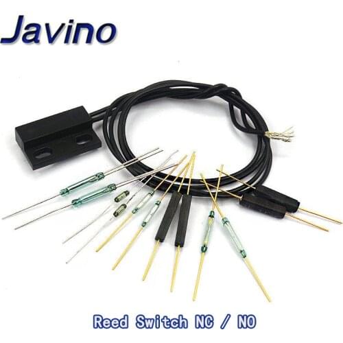 10PCS Reed Switch Plastic Type Normally Open 2*14MM Anti-Vibration Damage Magnetic Switch NC Normally Closed Dry reed pipe