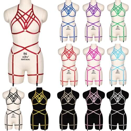Harajuku Fetish Chest Harness Women Full Body Harness For Women Sexy Lingerie Bondage Cage Sculpting Harness Suspenders Belt