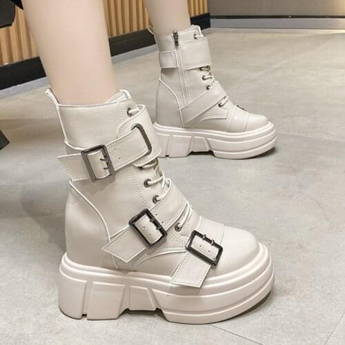 2021 New Brand Design Womens Boots Fashion High Heels Hot Sale Gothic Platform Boots Women Shoes Wedges Heighten Ladies Shoes