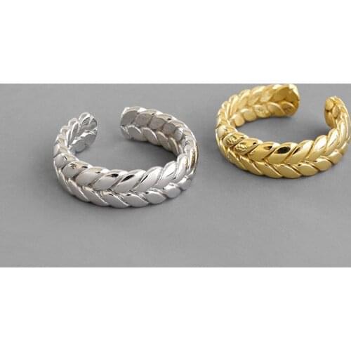 Real 925 sterling silver twist womens rings accessories, New fashion silver 925 engagement ring female gold color jewelry