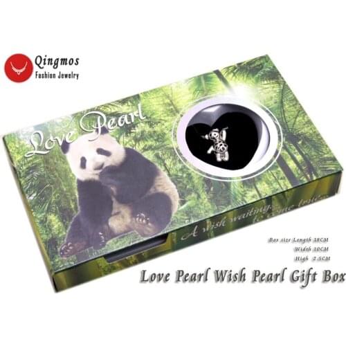 Qingmos Trendy Wish Pearl 14*24mm Panda Cage Chokers Necklace for Women & Oyster Love Pearl Pendant & Necklace Chain-who3651