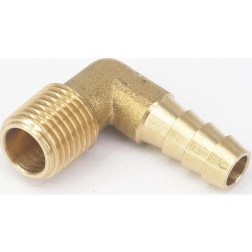 1/4" NPT Male x 5/16" Hose Barbed Tail Elbow Brass Fuel Fittings Connectors Adapters 229 PSI