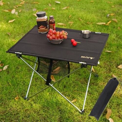 1Pc Portable Outdoor Folding Table Ultra Light Aluminum Alloy Collapsible Desk for Barbecue Camping Picnic