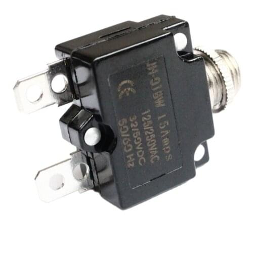 15A Circuit Breaker Overload Protection 125V/250V AC 32/50V DC 50/60HZ for Car Boat Rocker Push Switch Panel Replacement