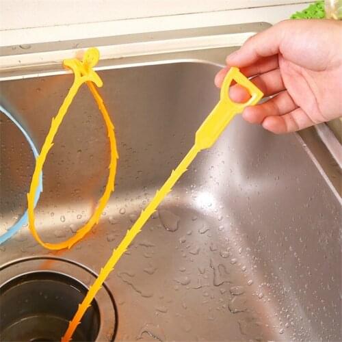 19.6 inch Kitchen Sink Cleaning Hook Sewer Dredging Spring Pipe Hair Dredging Tool Removal Sink Cleaning Tool