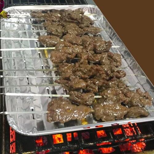 20pcs Disposable Aluminum Foil Rectangular Cake Pan Barbecue Grilling Trays