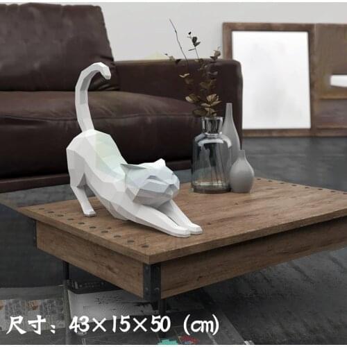 Papercraf 3d paper animal models doberman Pinscher cat papercraft toy home decor wall decoration puzzles eductional dIY toys