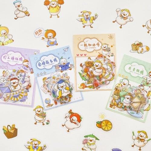 4 Designs 40Pcs/bag Come On Series Cute Animal Decorative Diary Sticker Scrapbook Planner Decorative Stationery Sticker