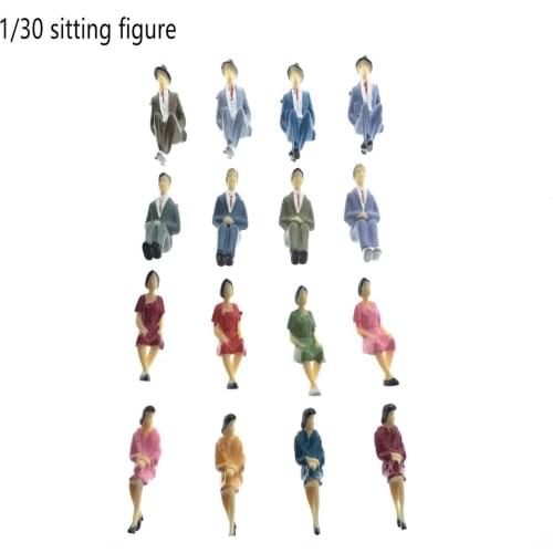 50pcs 1/30 Scale Model Architecture Seated Figure Toys Miniature Construction All Sitting People For Diorama Street Scene Making