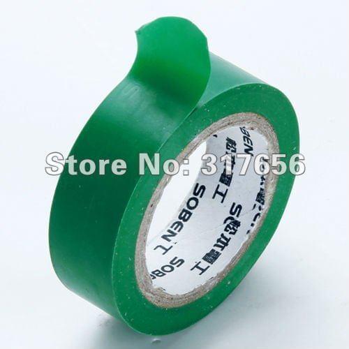50pcs/lot,Green PVC Electrical Insulating fireproof Acidproof Adhesive Tape 18mm x10m x0.13mm NEW