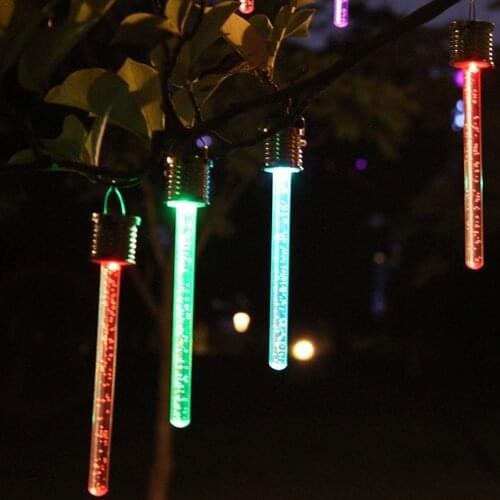 Solar light Acrylic color changing light bar outdoor garden corridor flower garden decoration bubble stick solar Lantern