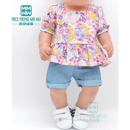 Doll Accessories for 43cm-45cm new born doll Striped casual suit hat