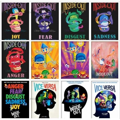 Disney 5d Diy Diamond Painting Cartoon Movie Poster Inside Out Diamond Mosaic Embroidery Cross Stitch Full Drill Home Decor Gift