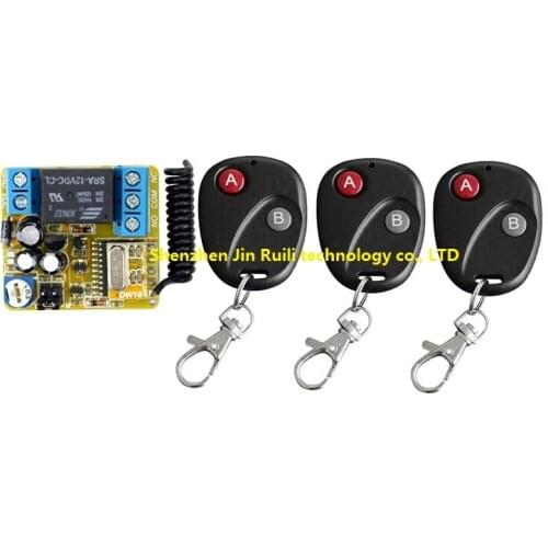 DC12V 1CH Wireless Time delay Remote Control Switch System Transmitter with Two-button Receiver for Appliances Gate Garage Door