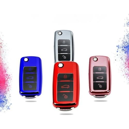 For Volkswagen For VW Passat Golf Jetta Bora Polo Sagitar Tiguan Full Cover Shell Accessories Colorful New Soft TPU Car Key Case
