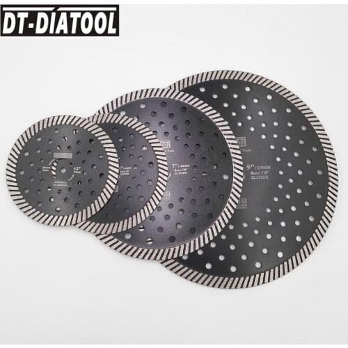 DT-DIATOOL 1pc Diamond Concrete Narrow Turbo Blade With Multi Holes Cutting Disc for Granite Marble Masonry
