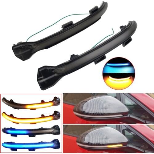For VW Golf 7 MK7 7.5 GTI R Sportsvan Touran Upgrade BLUE light Smoke BLACK!! Mirror indicator Dynamic blinker Turn Signal Light
