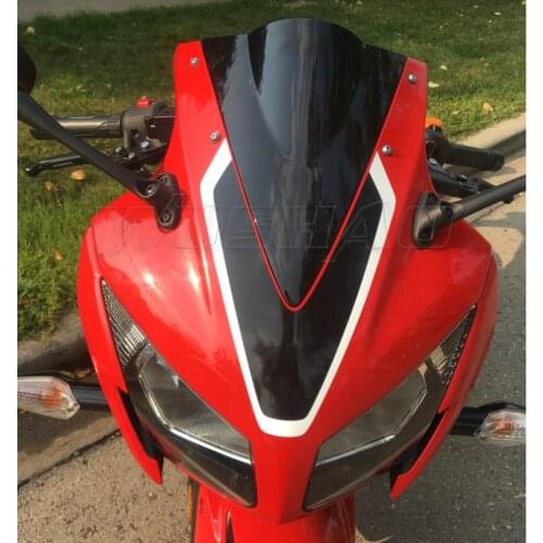 Motorcycle Double Bubble Windshield WindScreen Screen For 2015 2016 2017 2018 2019 Honda CBR300R CBR 300 R 300R Smoke Iridium