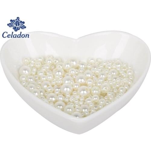 4-10mm 350pcs Ivory Color, ABS Imitation Pearl Round Plastic Beads, Making jewelry diy beads, Jewelry Handmade necklace