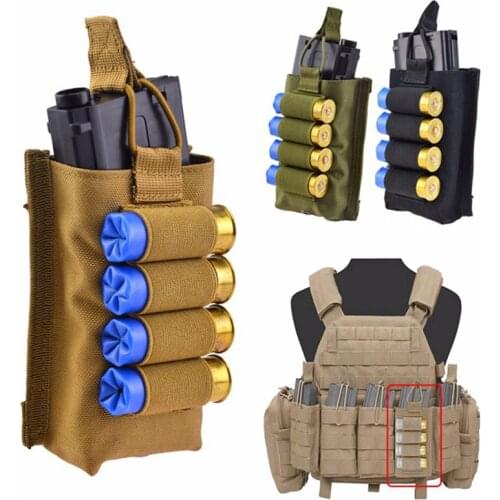 Cartridge 5.56mm Rifle Magazine Pouch With Shell Holder Bullet Carrier Molle Mag Pouch For Plate Carrier Fit Chest Rig Vest Bag