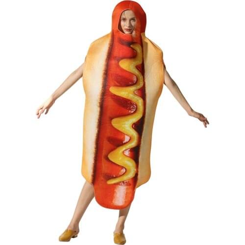 Funny 3D Print Sausage Jumpsuit Food Hot Dog Costumes Kids Halloween Costume Adult Festival Family Matching Fancy Dress