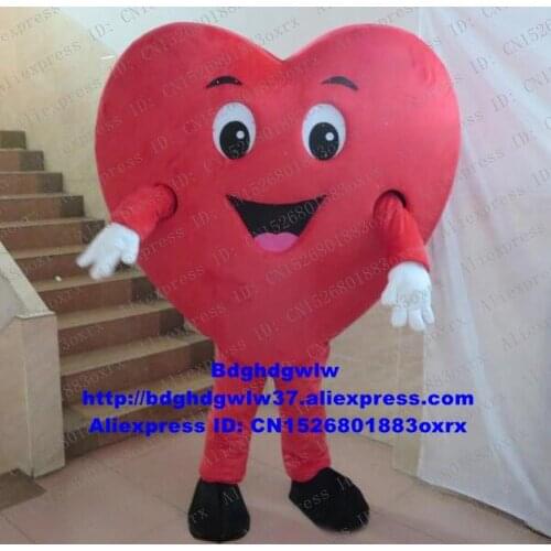 Saint Valentines Day Red Heart Mascot Costume Adult Cartoon Character Stage Properties Parents-child Campaign zx1032