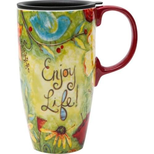Creative Ceramic Mug Cute Office Mug with Lid Breakfast Milk Coffee Mug Christmas Gift Tazas Divertidas Cups and Mugs DD60MG