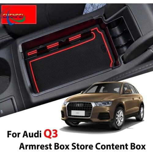 For Audi Q3 Modified Central Armrest Box Storage Box Storage Box Interior Storage Box Decoration Car Accessories