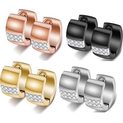 Modyle Trendy Gold Silver Color Hoops Earrings Big Round Stainless Steel Earrings for Woman Wholesale