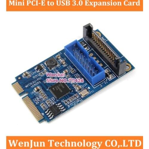 New Mini PCI-E to 20pin /19-pin USB 3.0 + SATA Powered Motherboard Expansion Card Adapter Mini PCI-E to USB3.0 adapter