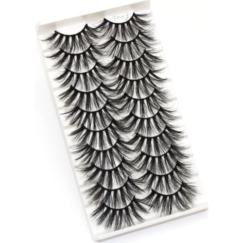 New 10 pairs 20-25mm natural 3D false eyelashes makeup kit Mink Lashes extension mink eyelashes maquiagem