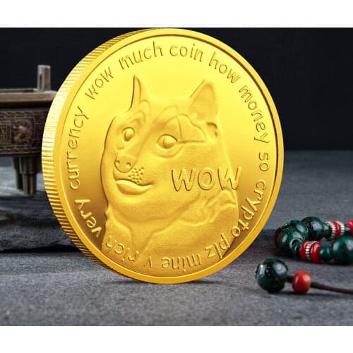 New Coming Gold Metal Metal Crafts Badges and Medals Dogecoin Coins Commemorative Collectors Gold Plated Doge Coin