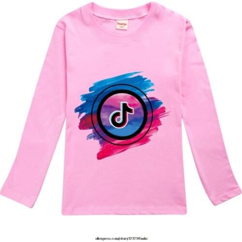 Tik Tok New Spring Cartoon Tik Tok Print Baby Boys T Shirt Kids Clothes Children Long Sleev T-Shirts Girls Cotton Tops Tee