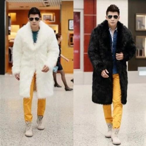 Autumn faux mink leather jacket mens winter thicken warm fur leather coat men loose jackets jaqueta de couro fashion black white