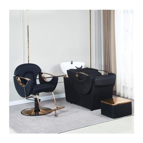 Hairdressing chair hair salon special haircut chair modern stainless steel swivel chair can lift, rotate and put down chair