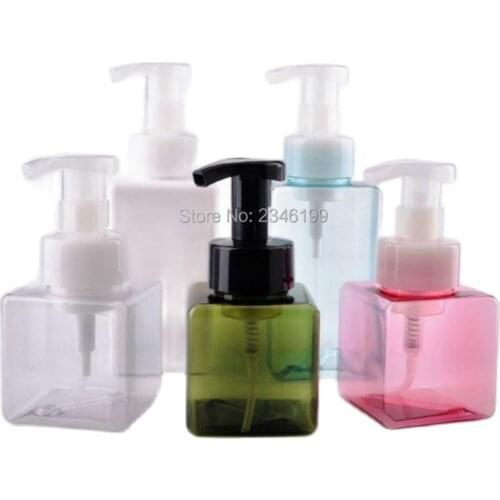 Plastic Foam Bottle 250ml Empty Facial Cleanser Foaming Bottle Cosmetic 450ml Plastic Empty Foam Transparent Bottle 10pcs/Lot