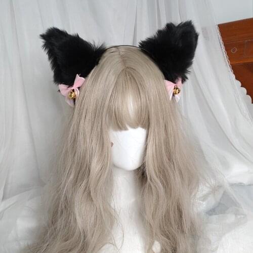 Plush Sweet Cat Headband Fox Headband with Ears Headdress Female Barrettes Animal Ears Photo