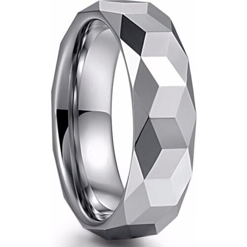Silver Color Rhombus Wedding Rings Love Promise Tungsten Steel Rings Alliance Wedding Band